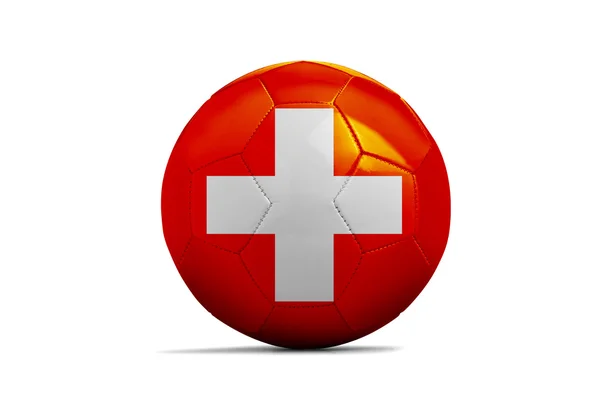 チーム旗、ユーロ 2016年とサッカー ボール。グループ A、スイス — ストック写真