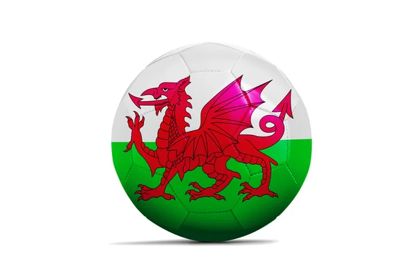 Fotbalové míče s týmem příznaky, Euro 2016. Skupina B, Wales — Stock fotografie