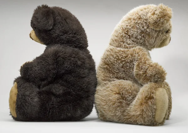 Two small teddy bear sitting — Stock Photo, Image