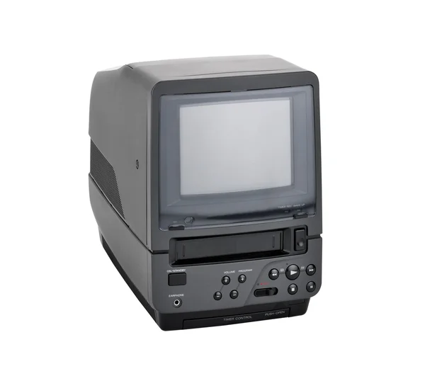 Antiguo monitor de pantalla en combinación con lector vhf — Foto de Stock