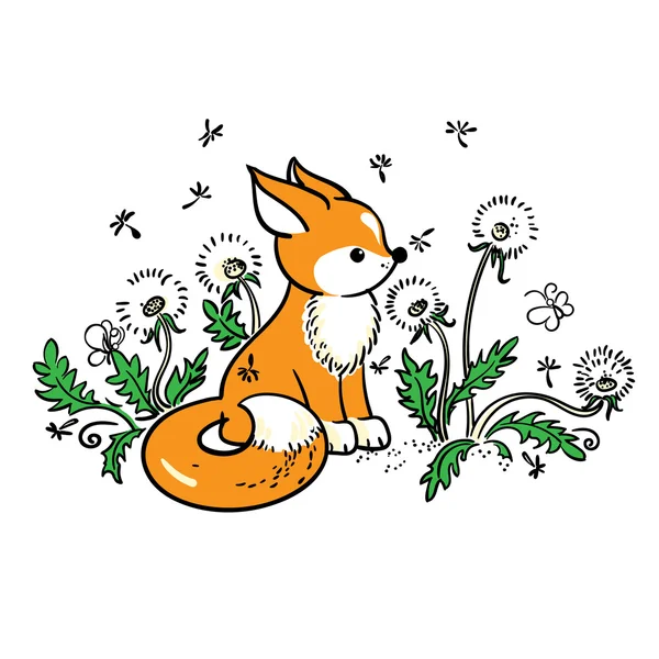 Baby fox — Stockový vektor