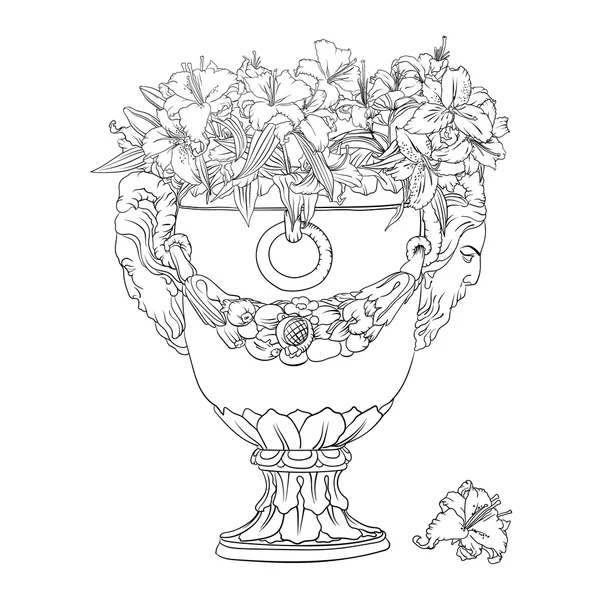 Antique flowerpot — Stock Vector