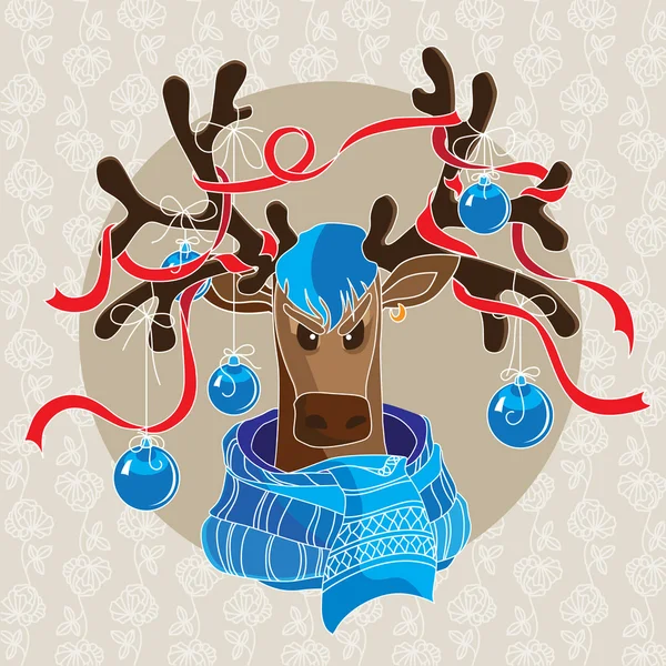 Cerf en écharpe — Image vectorielle