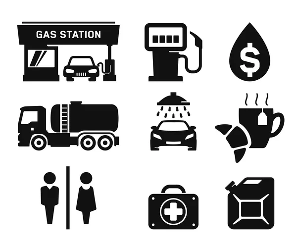 Gas station pictogrammen — Stockfoto