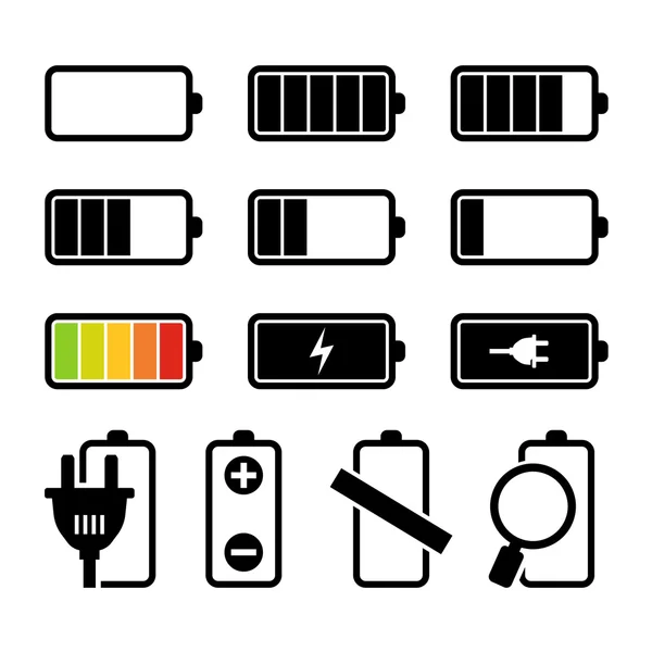 Set di batterie — Vettoriale Stock