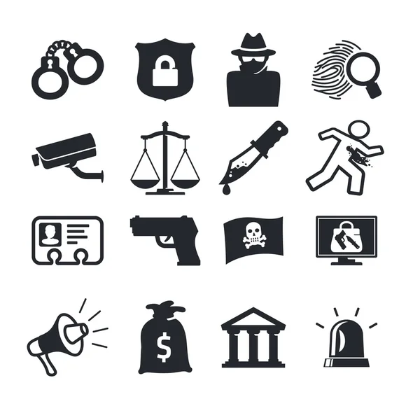 Crime icons — Stock Vector