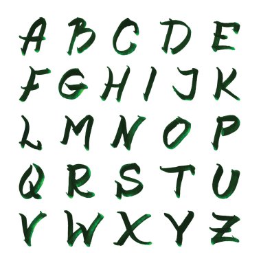 Fırça tarzı el Draw yazı tipi Abc