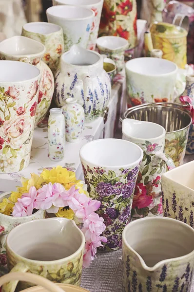 Decoupage pottery — Stock Photo, Image