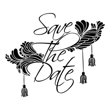Lettering Save The Date clipart