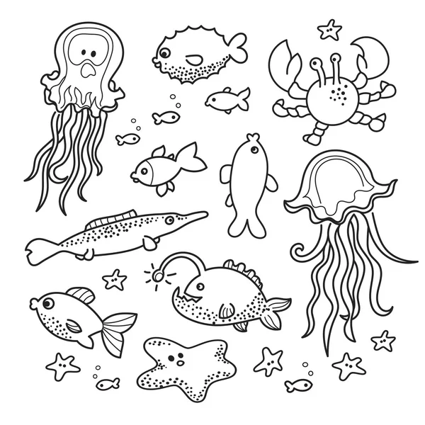 海洋动物图库矢量图片 免版税海洋动物插图 Depositphotos