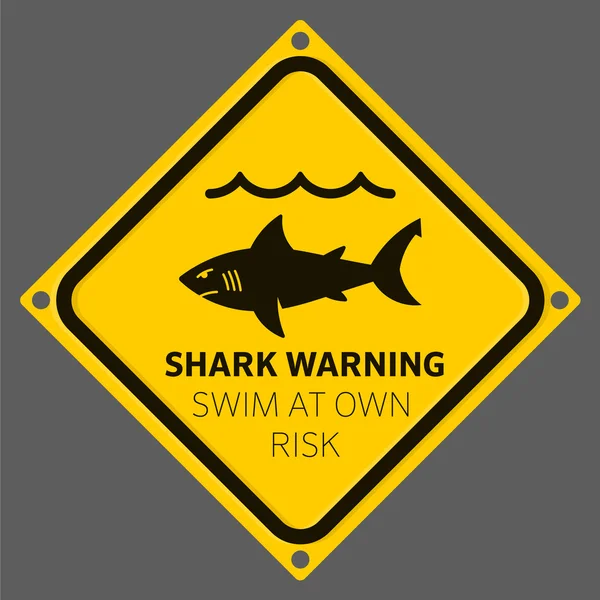 Haai gebied waarschuwing — Stockvector