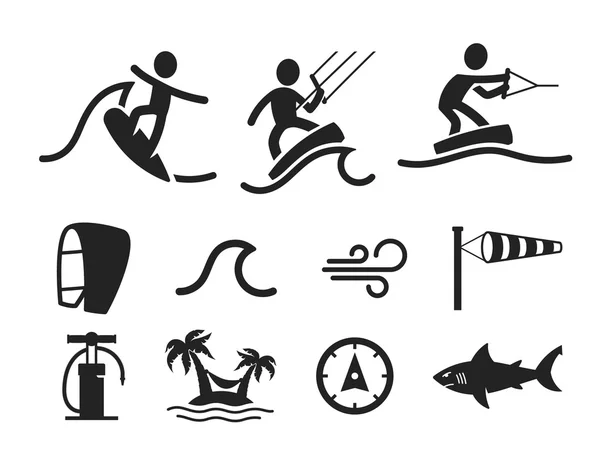 Zomer water sport pictogrammen — Stockvector