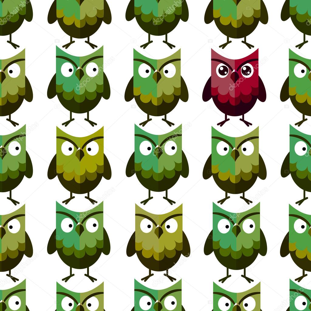 Cute vector owl pattern