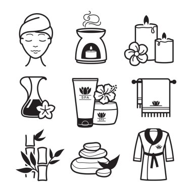 Spa ve sağlıklı yaşam simgeleri