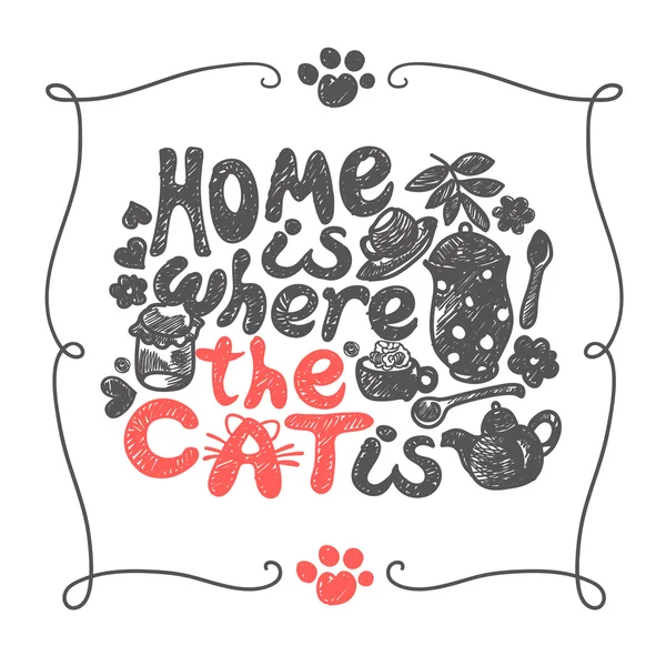 Home is where the cat — Stock Vector