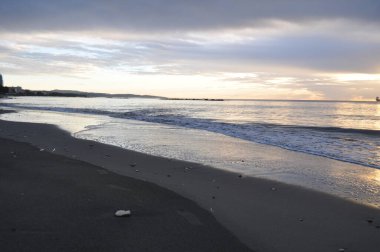 Kıbrıs 'taki güzel Akti Olympion Plajı Limasol