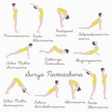 Yoga egzersizleri illüstrasyon