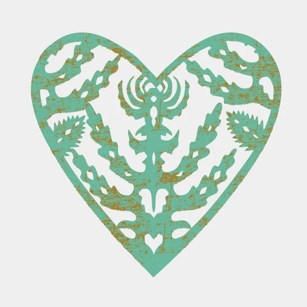 Старовинний квітковий дизайн серця — стоковий вектор