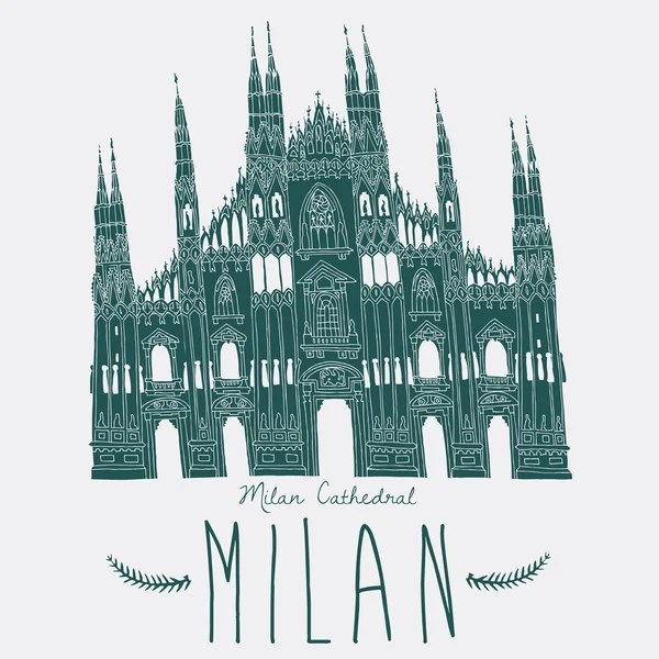 Milan Cathedral illustration — Stock Vector