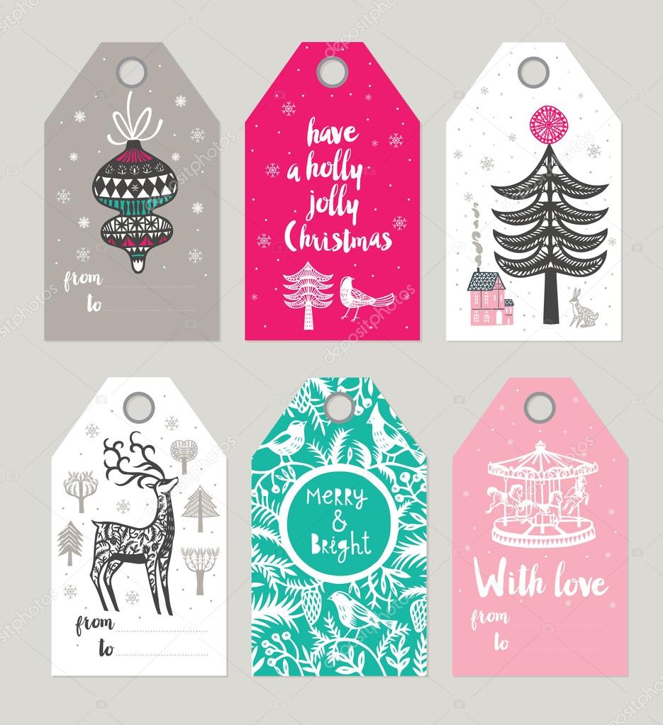 Christmas Name Tags Collection 4 Stock Illustration - Download