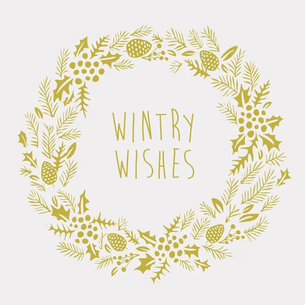 Tarjeta de felicitación de Wintry Wishes — Vector de stock