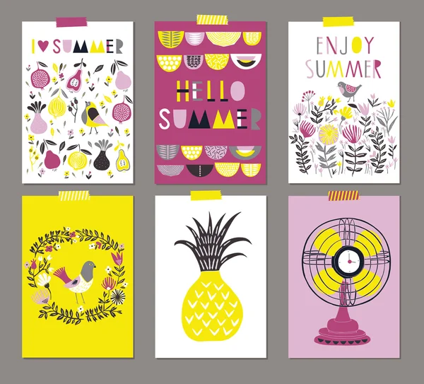 Set of Summer Posters. — Stock Vector
