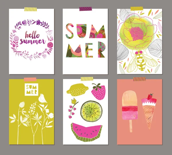 Hermosos carteles de verano — Archivo Imágenes Vectoriales