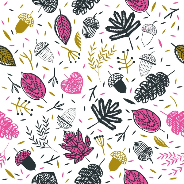 Pattern with Autumn leaves — Stock Vector