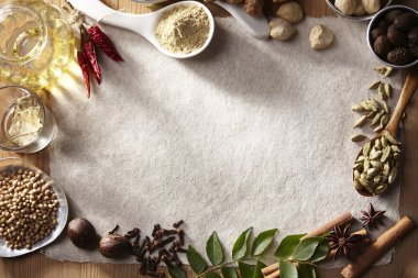 Baharat ve boş kağıt çeşitleri