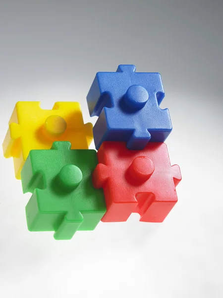 Colorful puzzle blocks — Stock Photo, Image