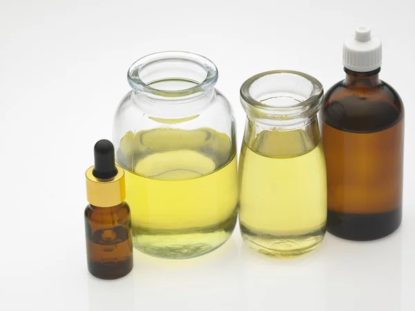 Massage oil in bottles — Stock Photo, Image