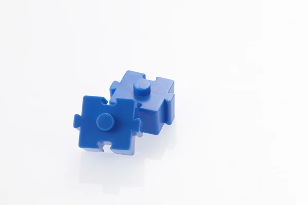 Pezzo blu di puzzle — Foto Stock