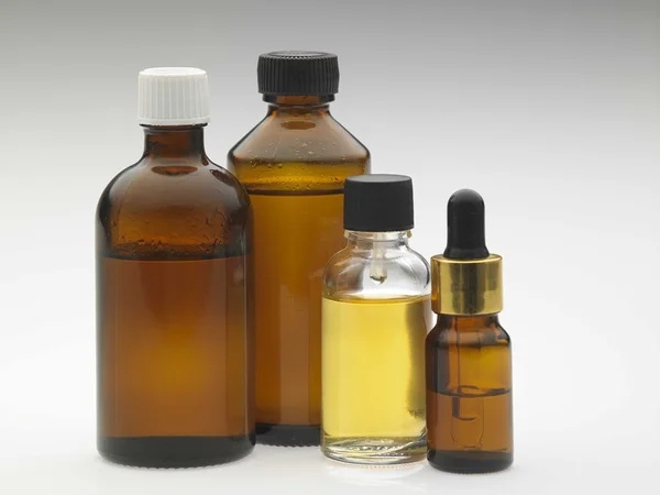 Massage oil in bottles — Stock Photo, Image