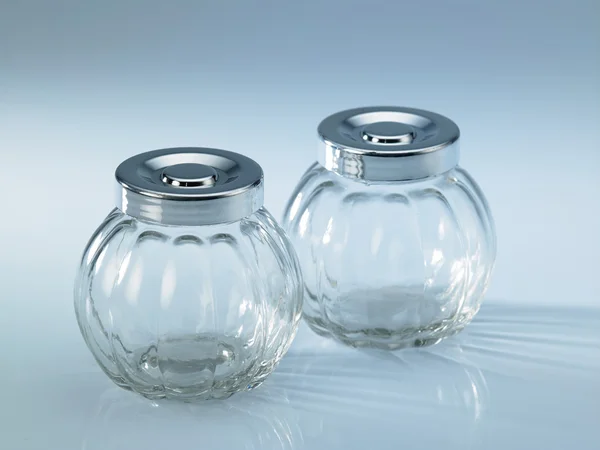 Empty glass jars — Stock Photo, Image