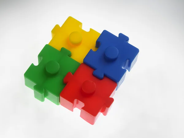 Colorful puzzle blocks — Stock Photo, Image