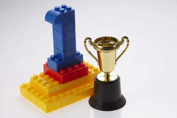 Trophée en empilant des blocs — Photo