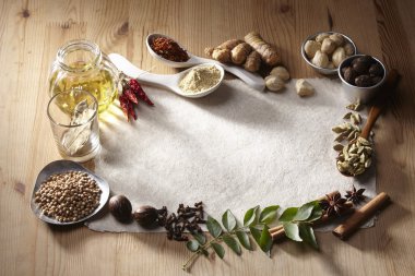 Baharat ve boş kağıt çeşitleri