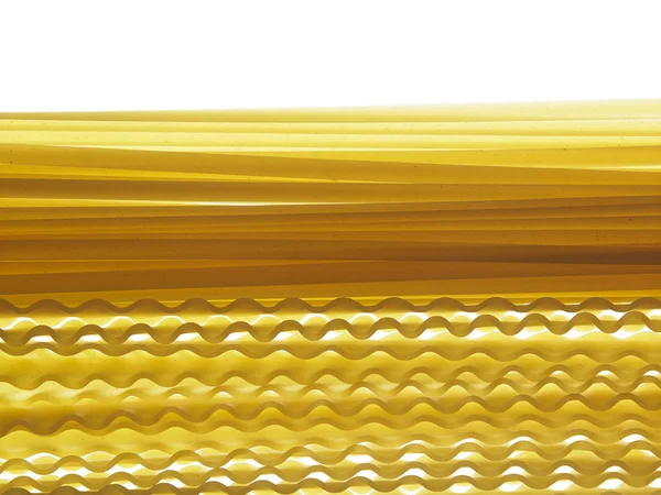 Malfaldine and fettuccine dry pasta — Stock Photo, Image