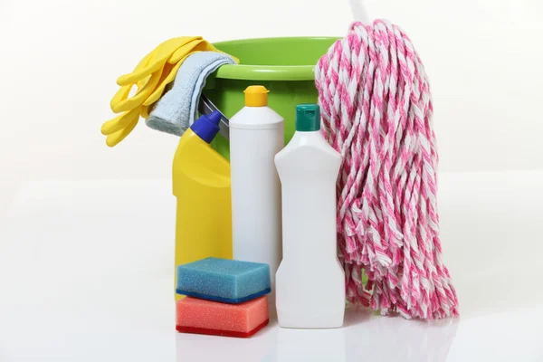 Utensílios de serviço de limpeza — Fotografia de Stock
