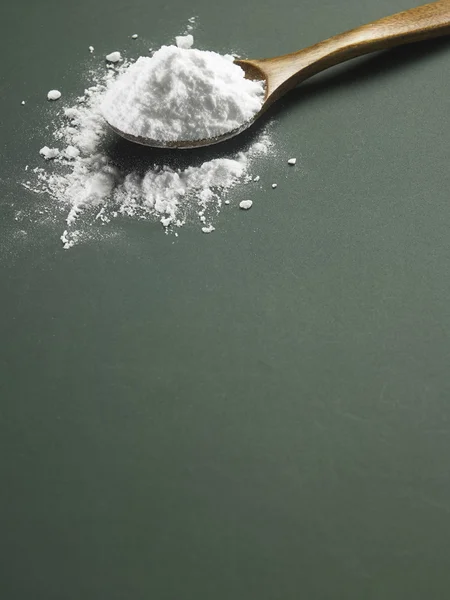 Baking soda in spoon — Stok Foto