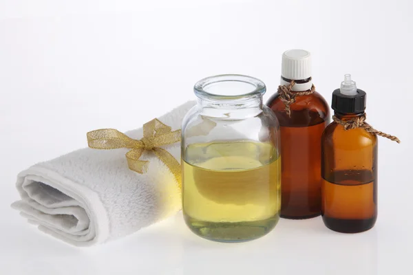 Essential oil in bottles — Stock Photo, Image