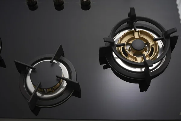 Black gas hobs — Stockfoto