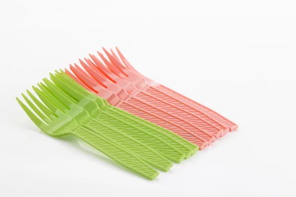 Colored plastic forks — Stock Photo, Image