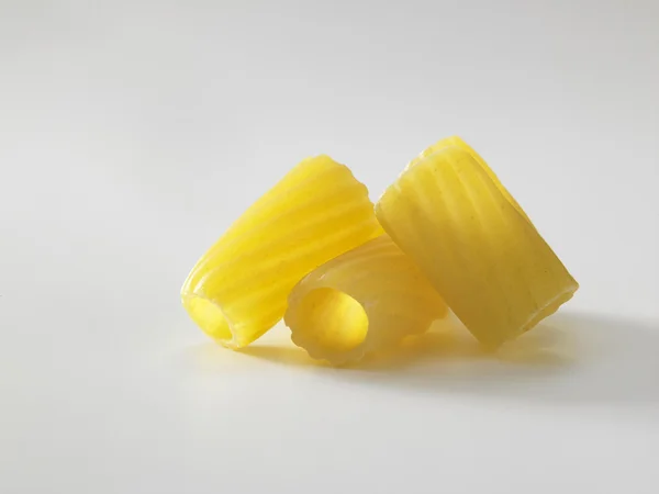 Raw pasta on white Stock Image