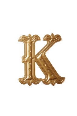 Golden alphabet Letter k