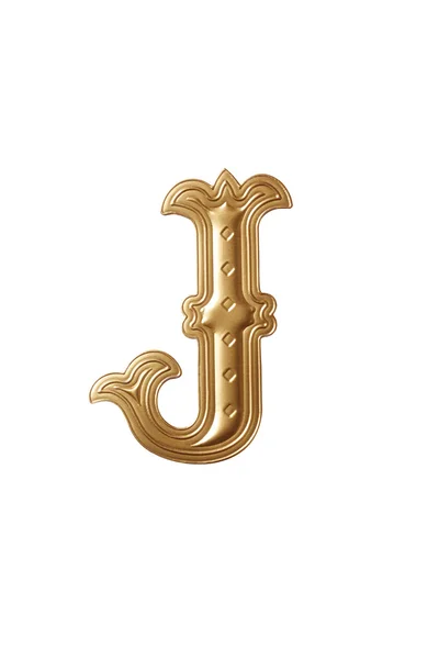 Altın Alfabe harf j — Stok fotoğraf