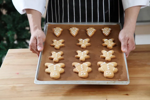 Tray of christmas cookies — Stock Photo, Image