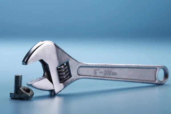 Adjusted Wrench and nut — 스톡 사진