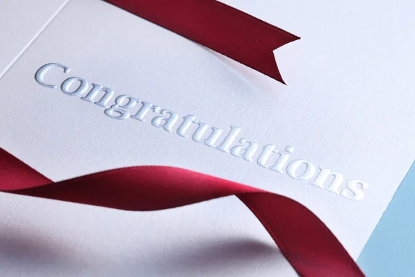 Greeting card with Congratulations — Stock Photo, Image