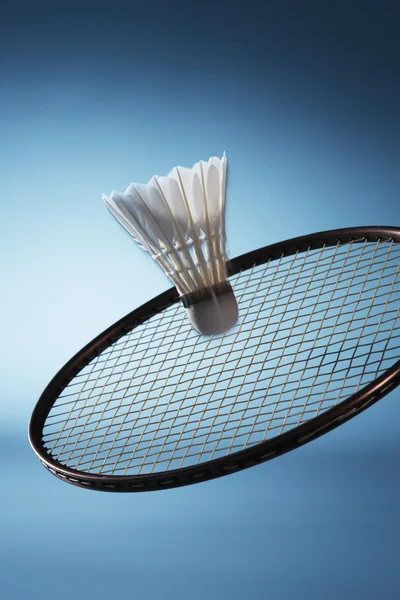 Badmintonové rakety a míčku — Stock fotografie